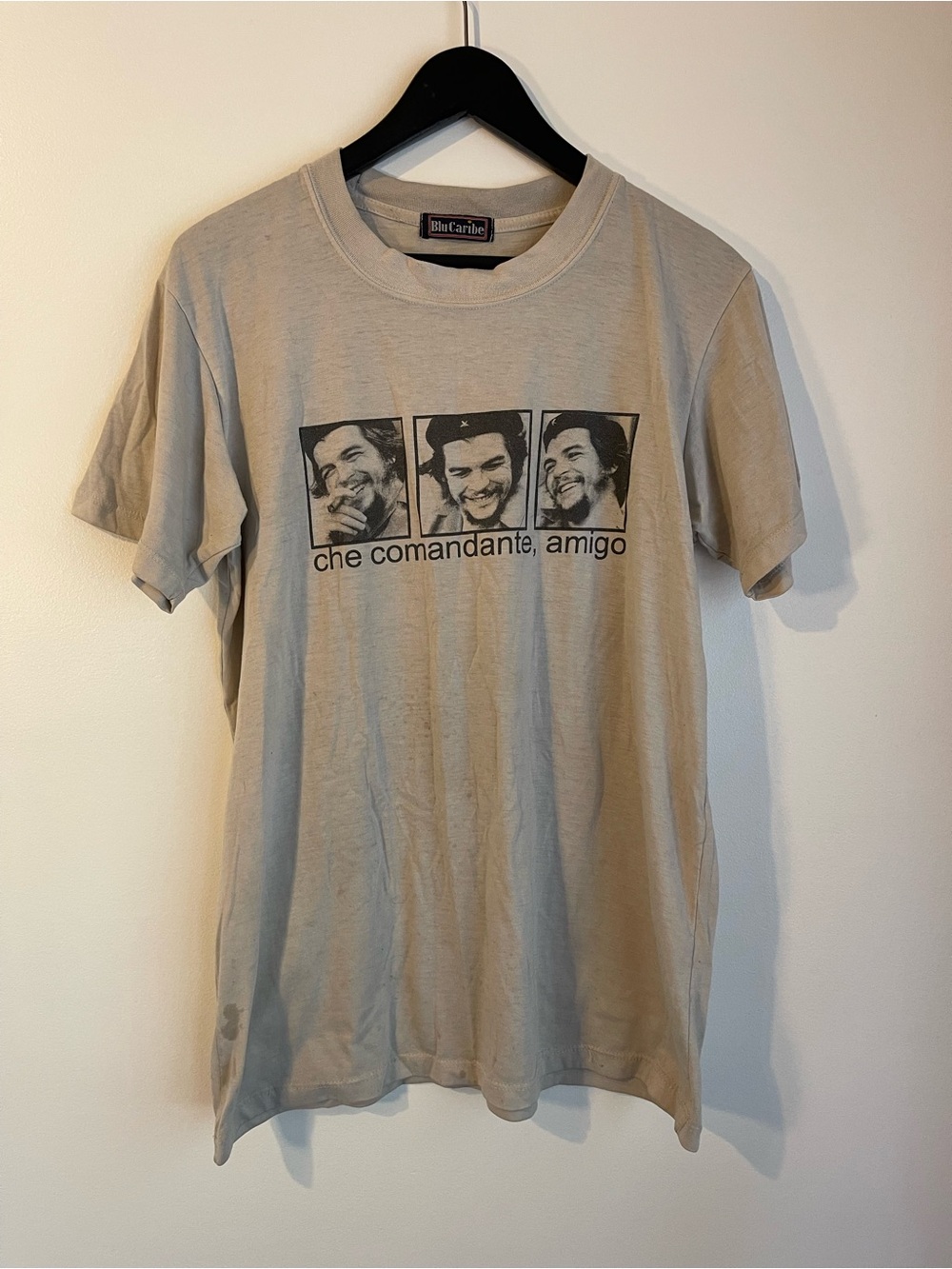 Puntex Cuba Che Guevara Tan Graphic T-Shirt XL Fair Stained